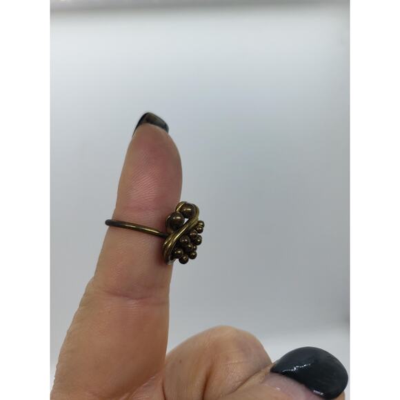 Vintage Ring Mid Century Brutalist Pal Kapenyes Style Mixed Metal sz 5.75 1960s - Picture 10 of 11